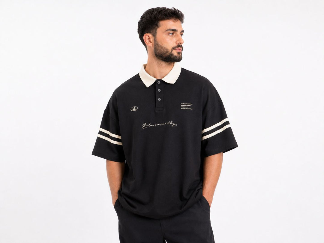 Camiseta Tipo Polo silueta oversize MUK