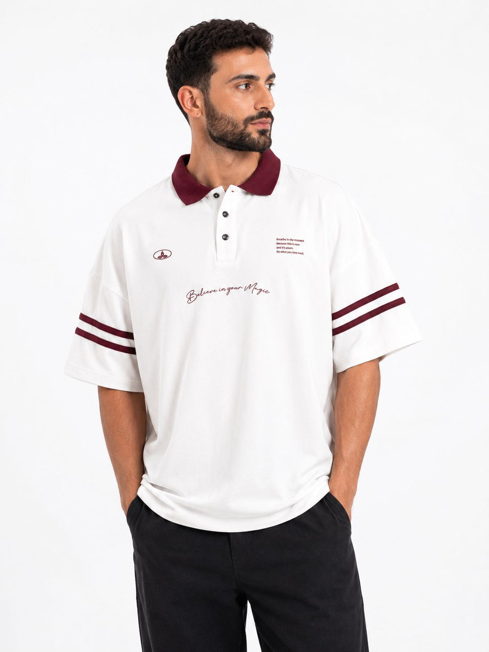 Camiseta Tipo Polo silueta oversize MUK